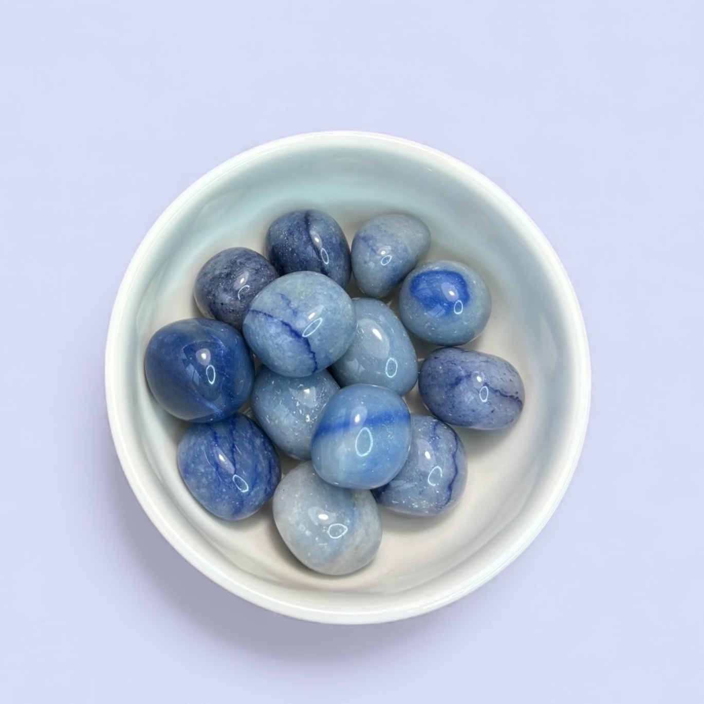 Blå aventurin, trumlad