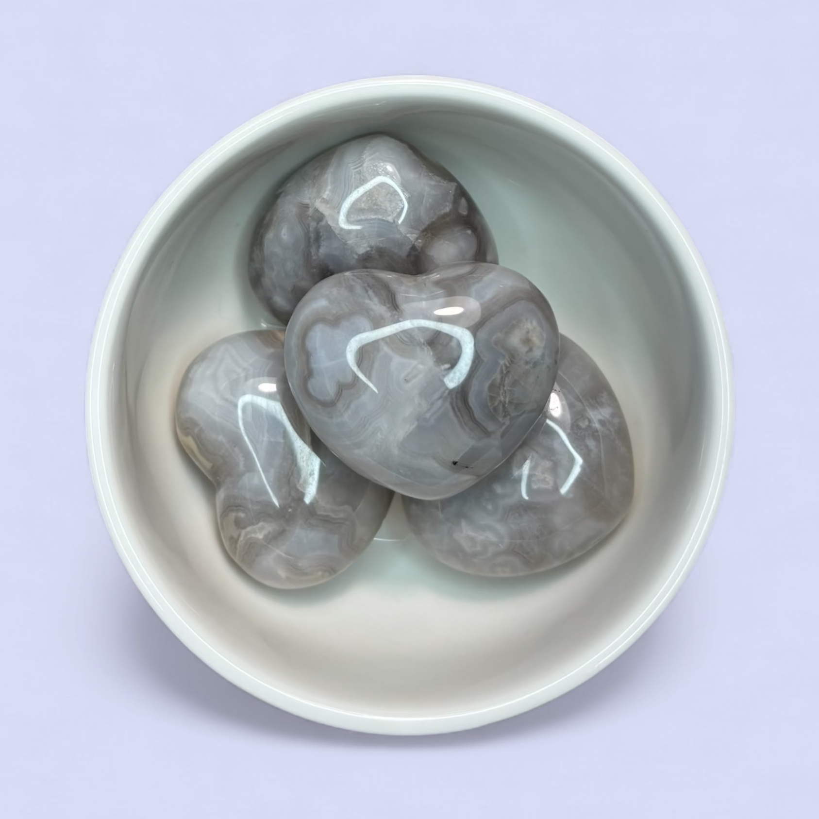 Vit mexikansk agat, hjärta